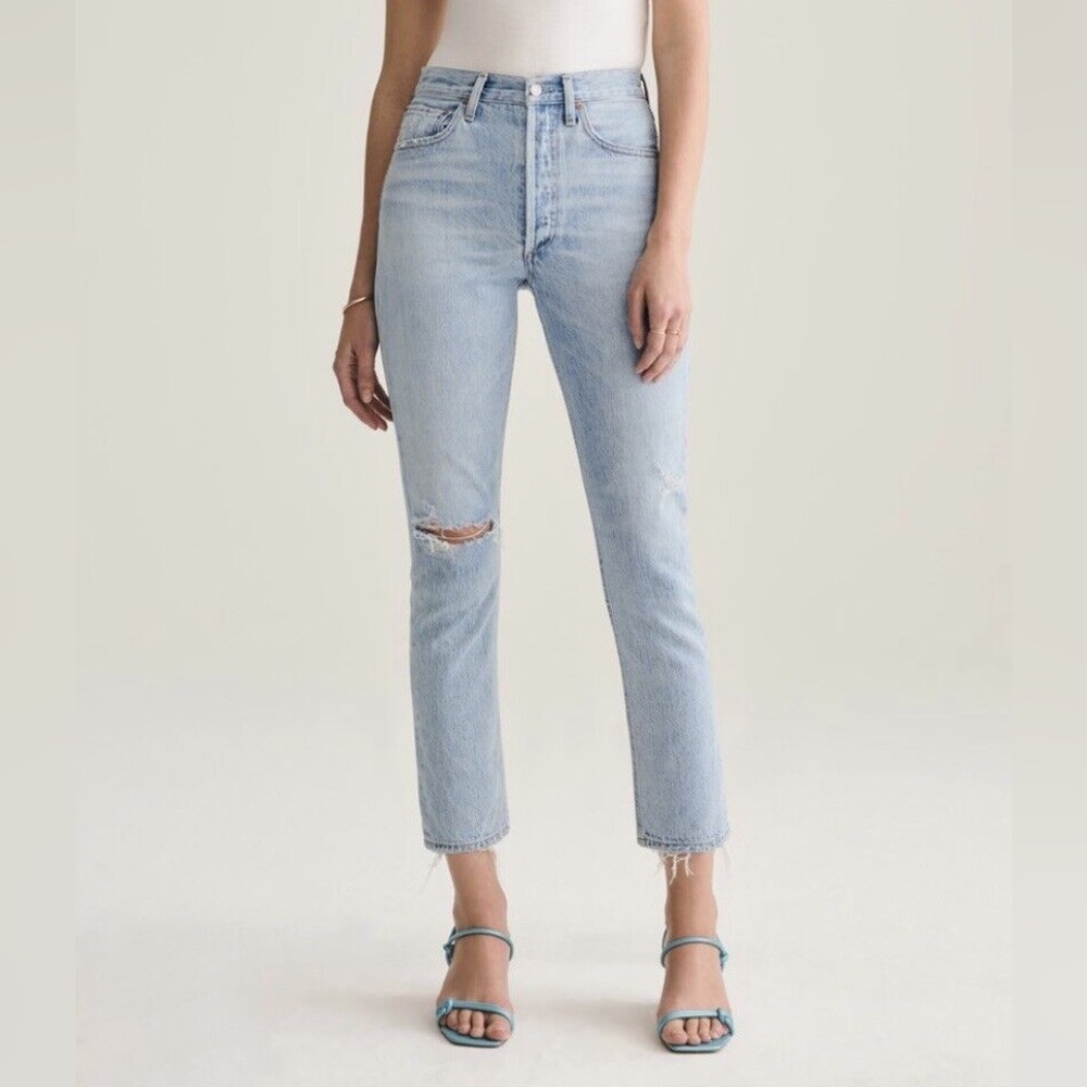 Agolde Riley straight leg jeans Shatter 25 - Picture 1 of 8